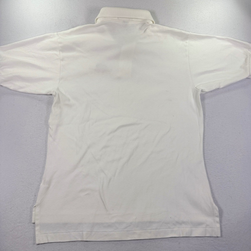 Vintage 90s Nascar Ford Racing Polo Shirt White Large Made in USA Outer Banks - Picture 8 of 9